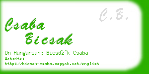 csaba bicsak business card